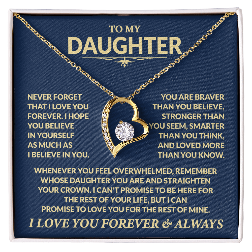 To My Daughter, You Are Braver Than You Believe, Love Dad - Forever Love Necklace