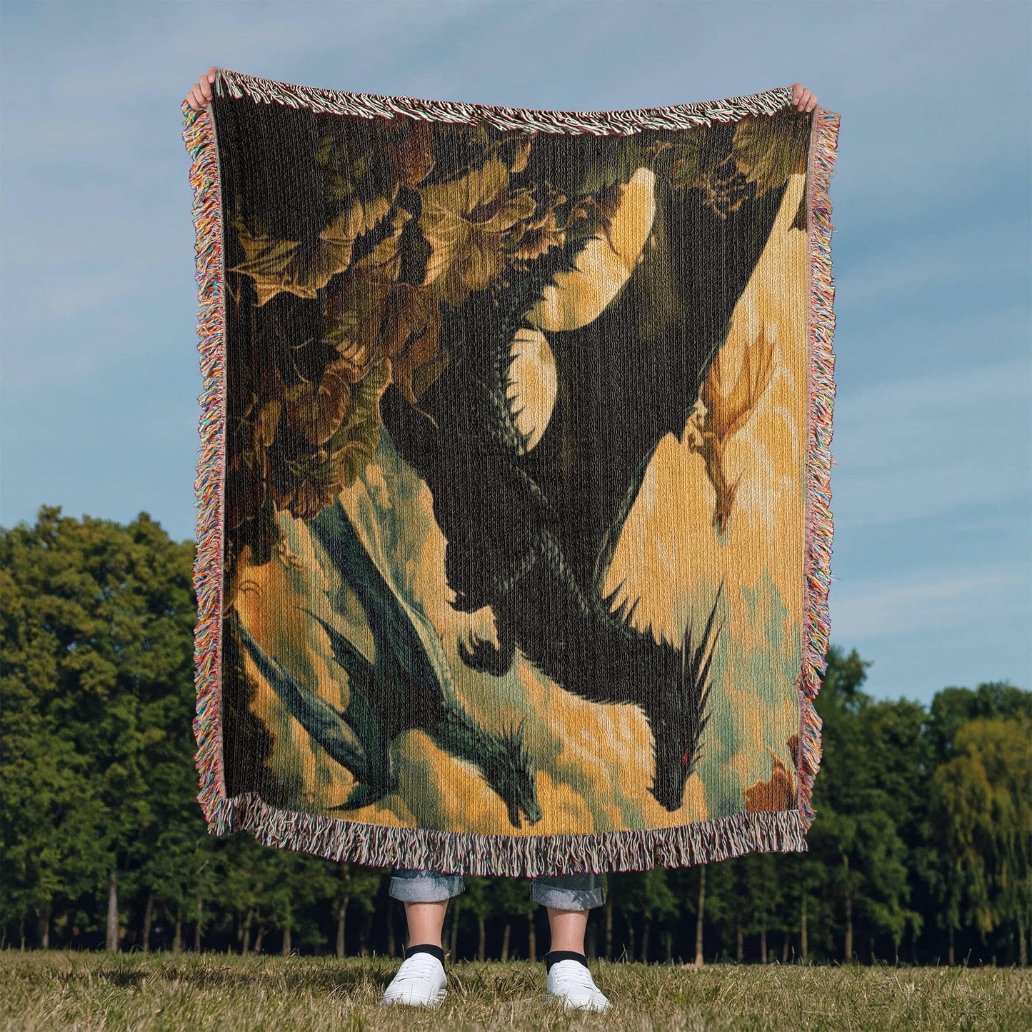 Dragonrider Woven Blanket