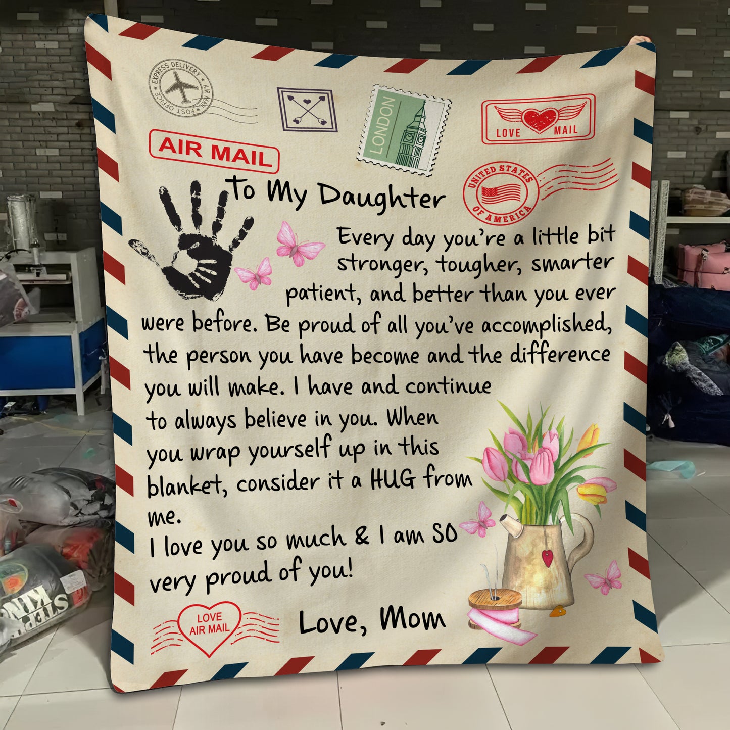 To My Daughter, I Love You So Much, Love Mom Blanket