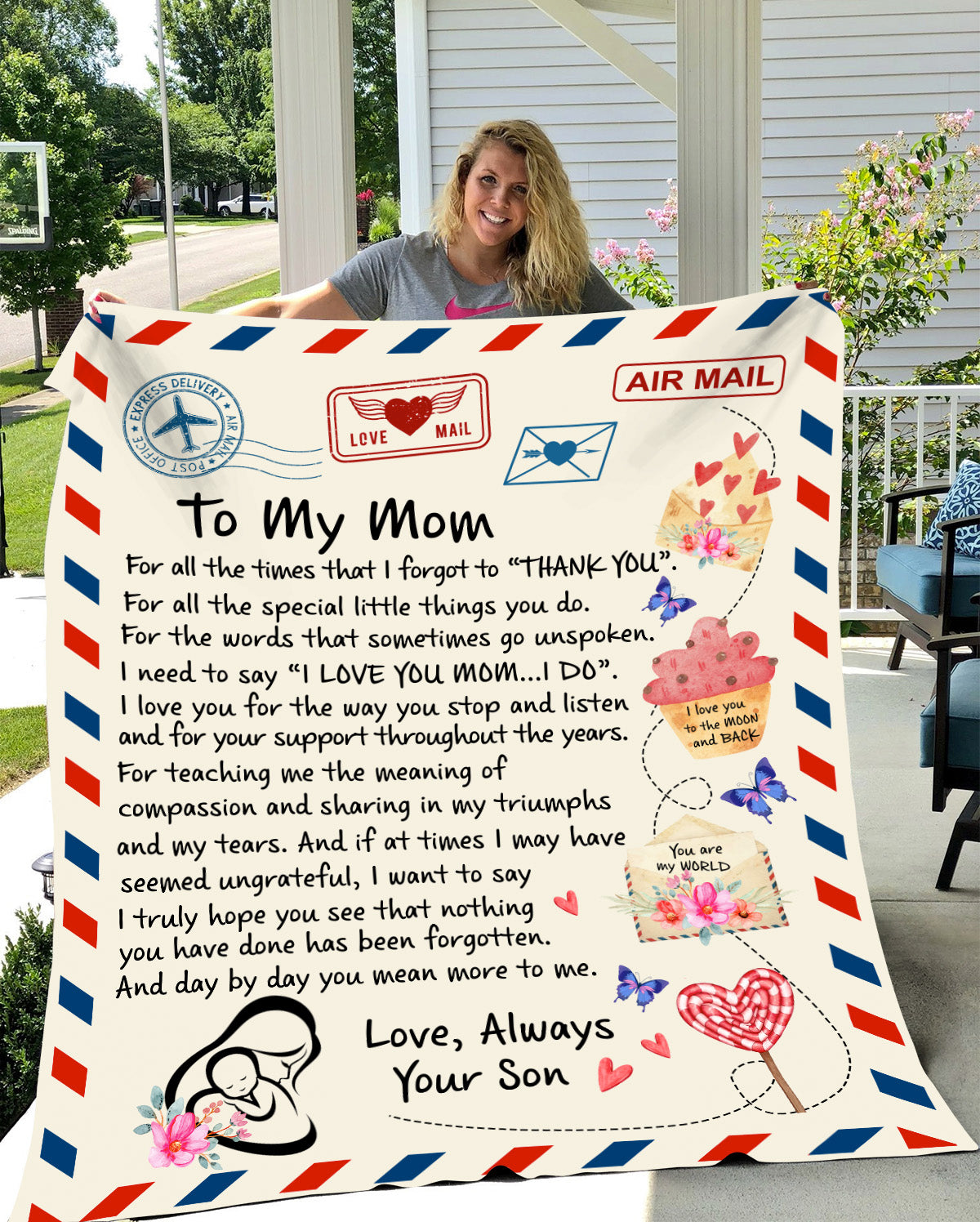 To My Mom, Thank You For All The Times, Love Son Blanket