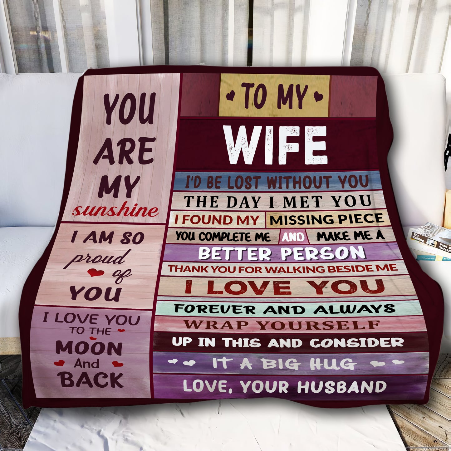 50% Off Today - To My Wife, You Complete Me, Love Your Husband Blanket