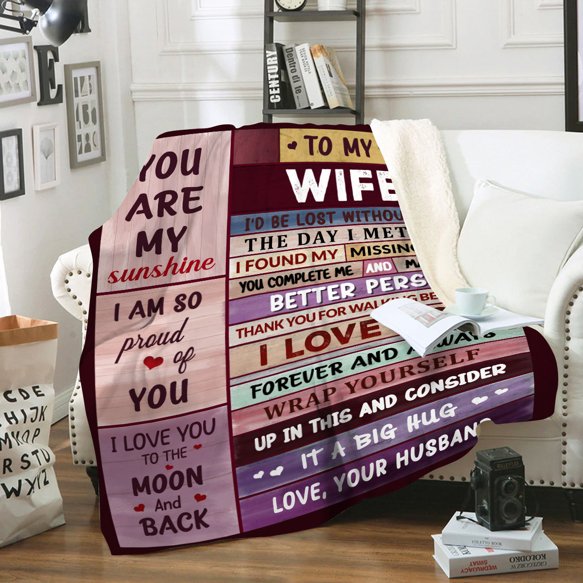 50% Off Today - To My Wife, You Complete Me, Love Your Husband Blanket
