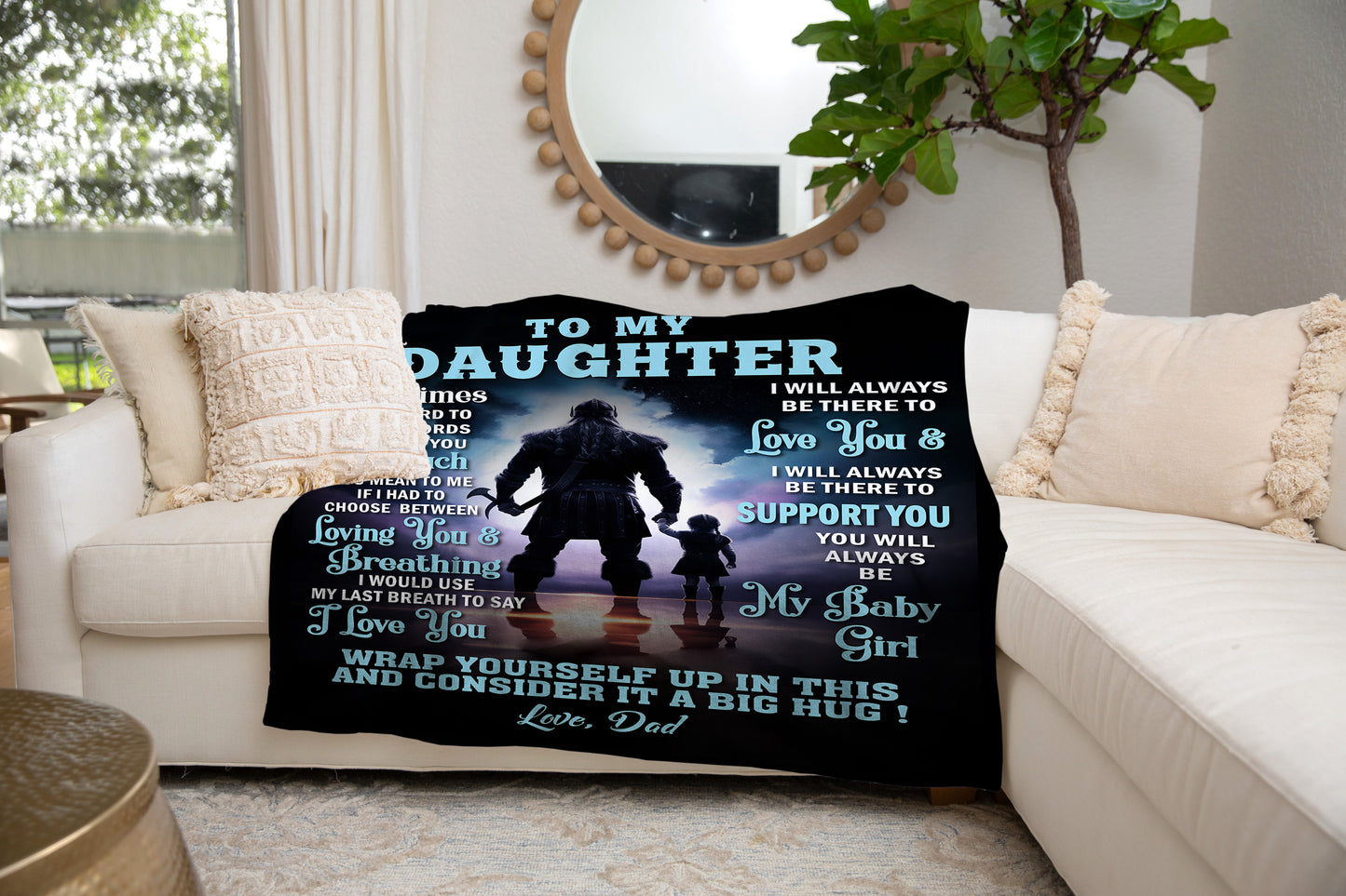 To My Daughter, Sometimes It's Hard To Find The Words, Love Dad Blanket