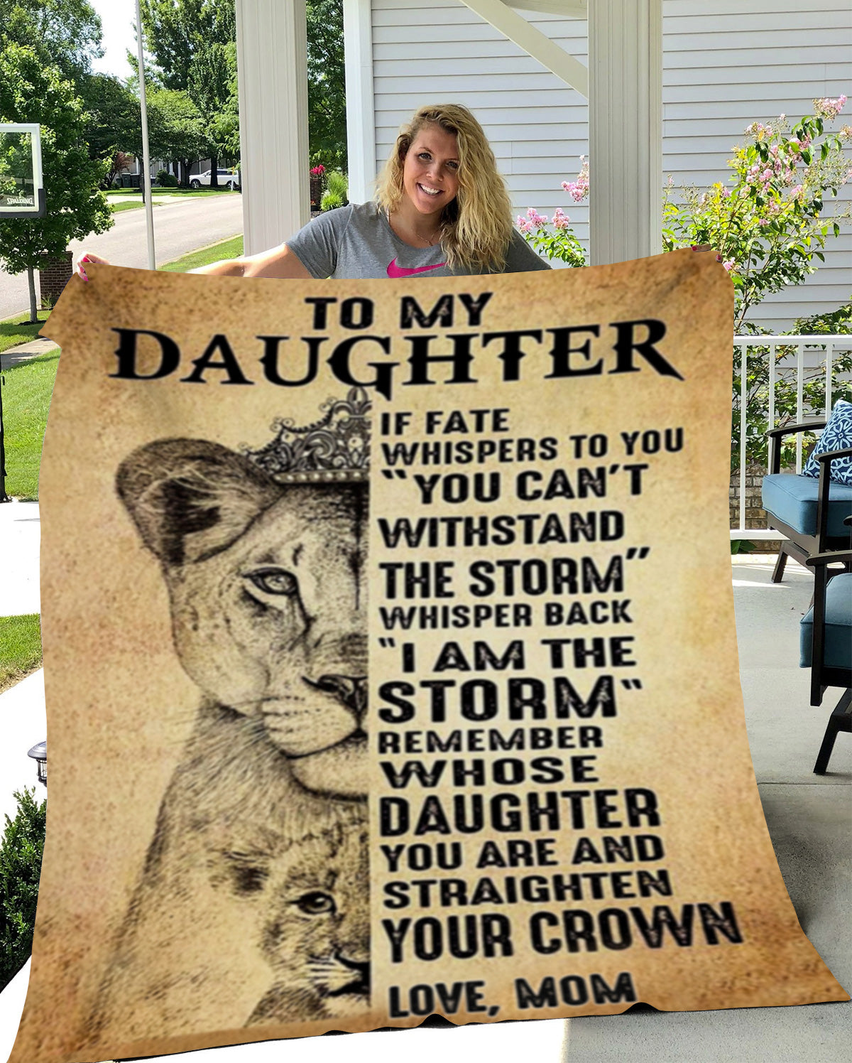 To My Daughter, Whisper Back I Am The Storm, Love Mom  - Blanket