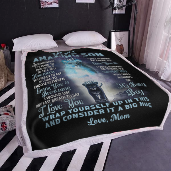 To My Son, I Will Always Be There, Love Mom Cozy Fleece/Premium Sherpa Blanket