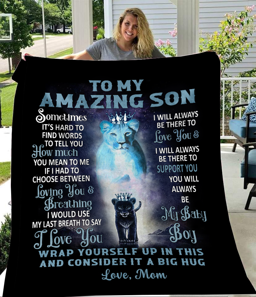 To My Son, I Will Always Be There, Love Mom Cozy Fleece/Premium Sherpa Blanket