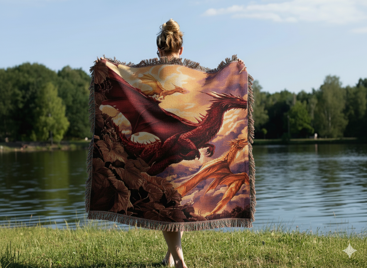 Dragonrider Woven Blanket
