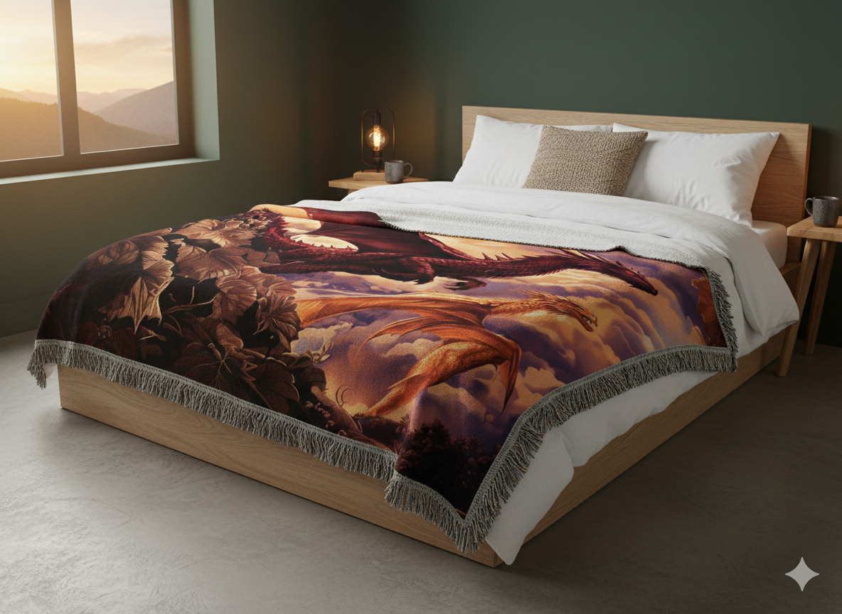 Dragonrider Woven Blanket