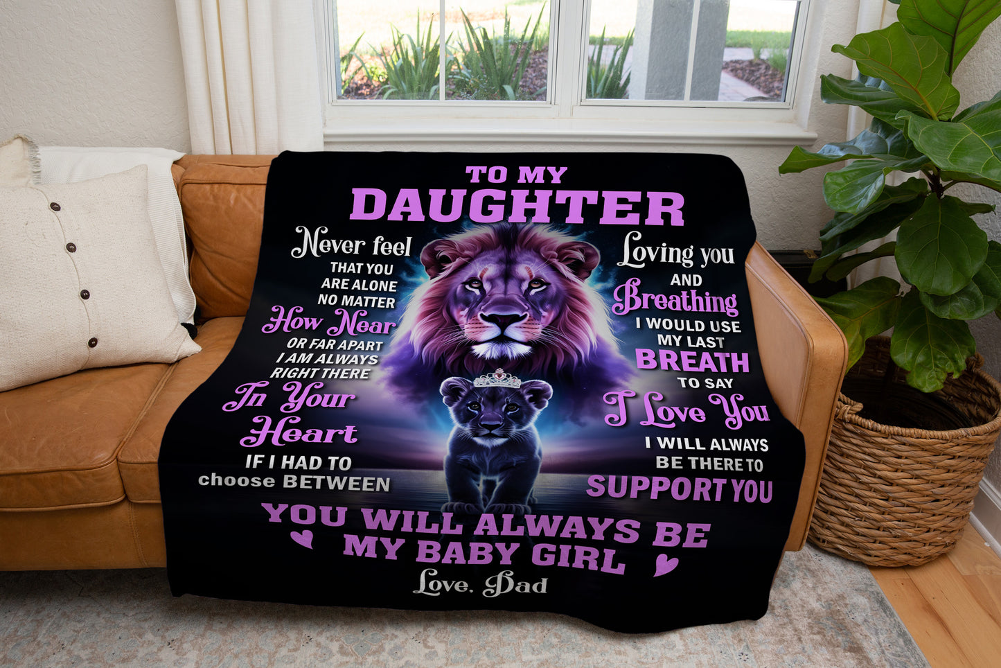 To My Daughter, Never Feel That You Are Alone, Love Dad Blanket