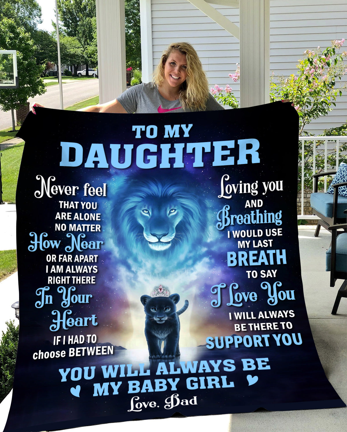 50% Off - (Almost Sold Out ) To My Daughter, Never Feel You Are Alone, Love Dad - Cozy Fleece/Sherpa Blanket