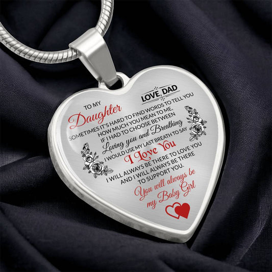 To My Daughter, Sometimes It's Hard To Find The Words - Luxury Necklace