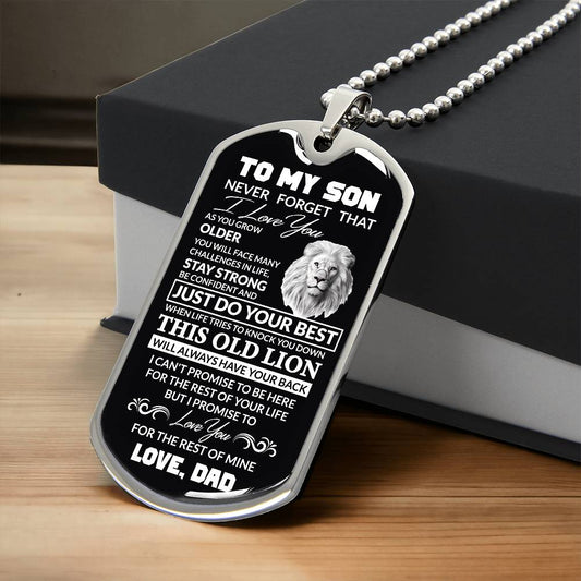 (Best Seller)To My Son, I Believe In You, Love Dad - Dog Tag  Military Ball Chain