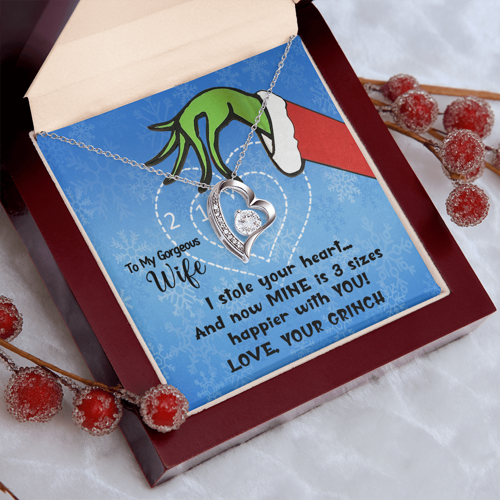 Hey All You Grinches, Perfect Holiday Gift For Your Wife, Forever Love Necklace