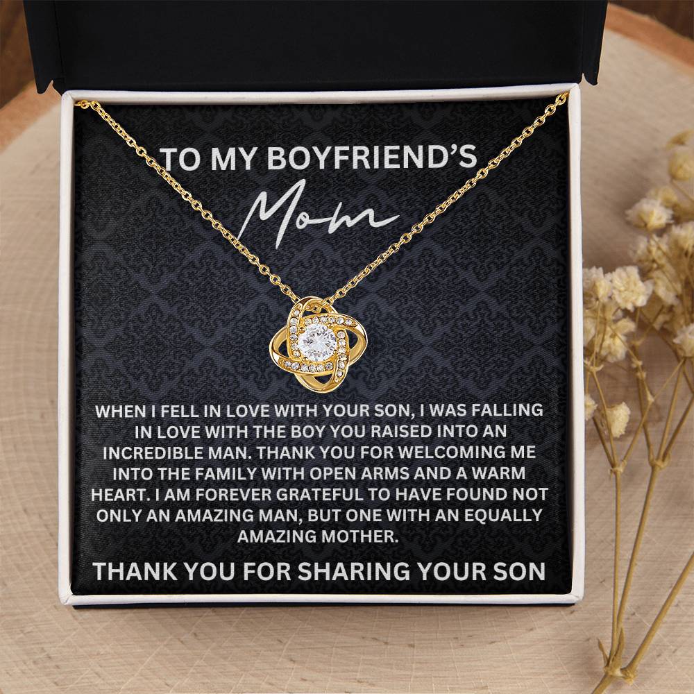 To My Boyfriend's Mom, Loveknot Necklace - Gift for Boyfriend's Mom