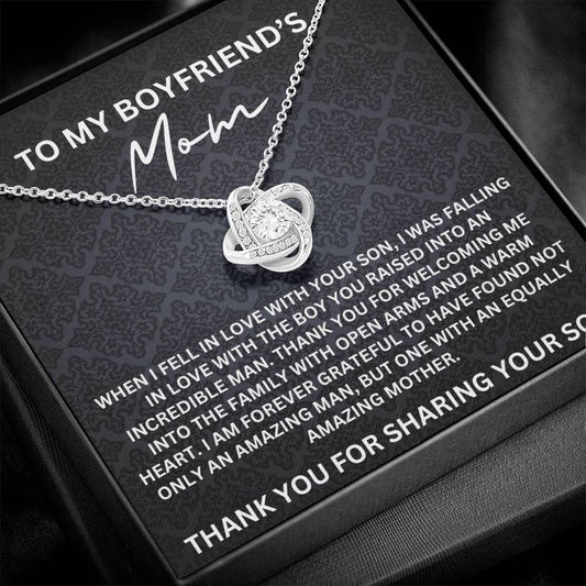 To My Boyfriend's Mom, Loveknot Necklace - Gift for Boyfriend's Mom