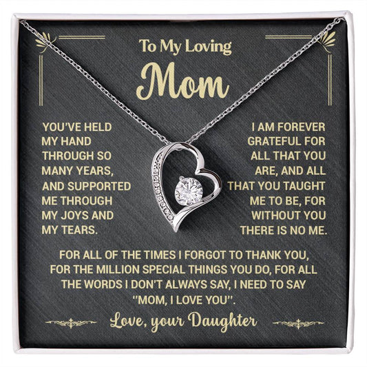 To My Beautiful Mom, Forever Love Necklace