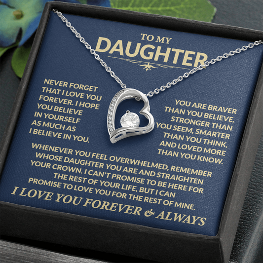 To My Daughter, You Are Braver Than You Believe, Love Dad - Forever Love Necklace