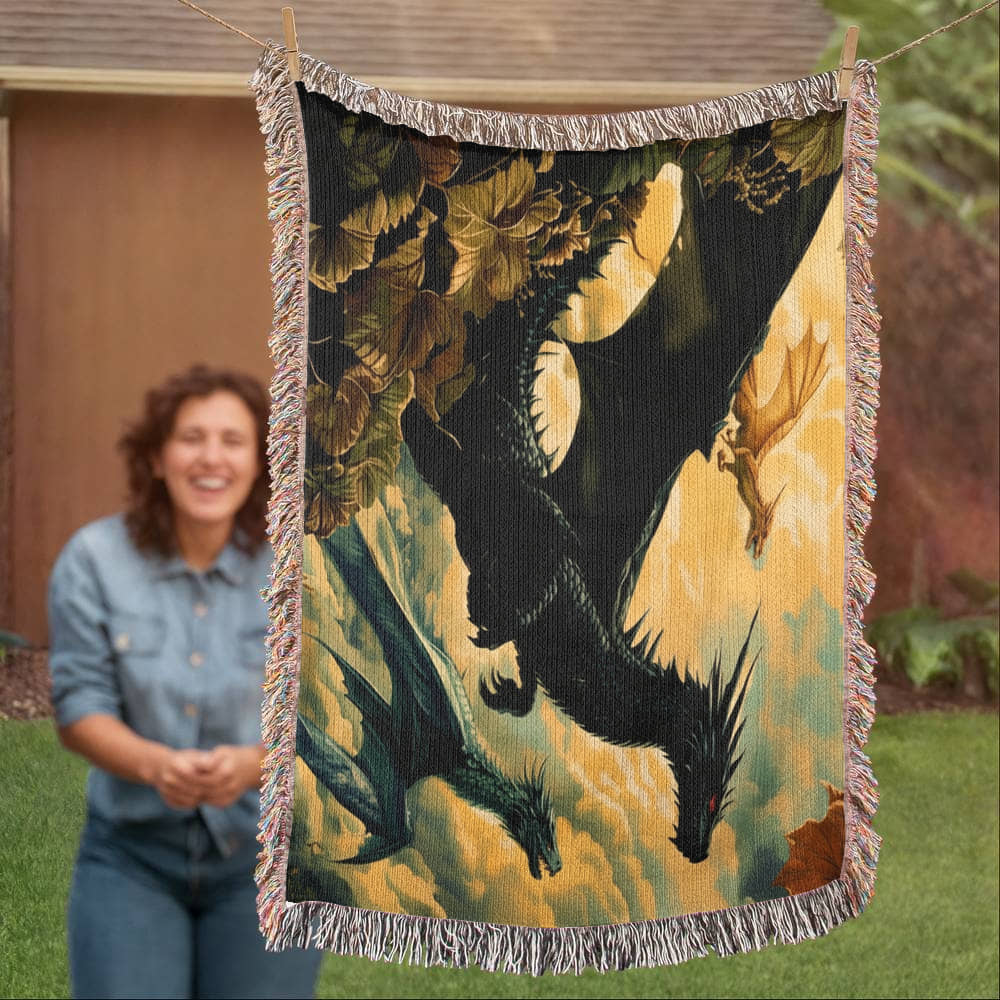 Dragonrider Woven Blanket