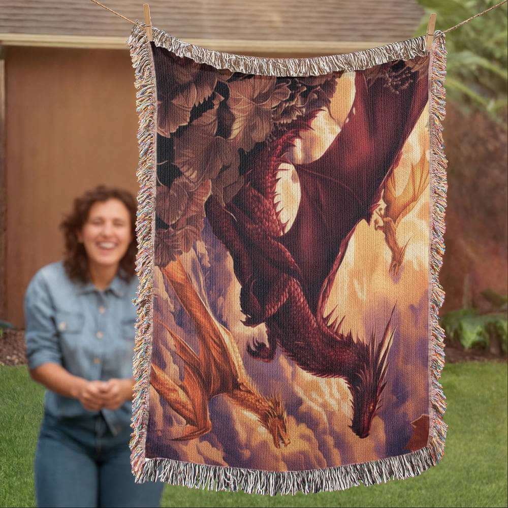 Dragonrider Woven Blanket