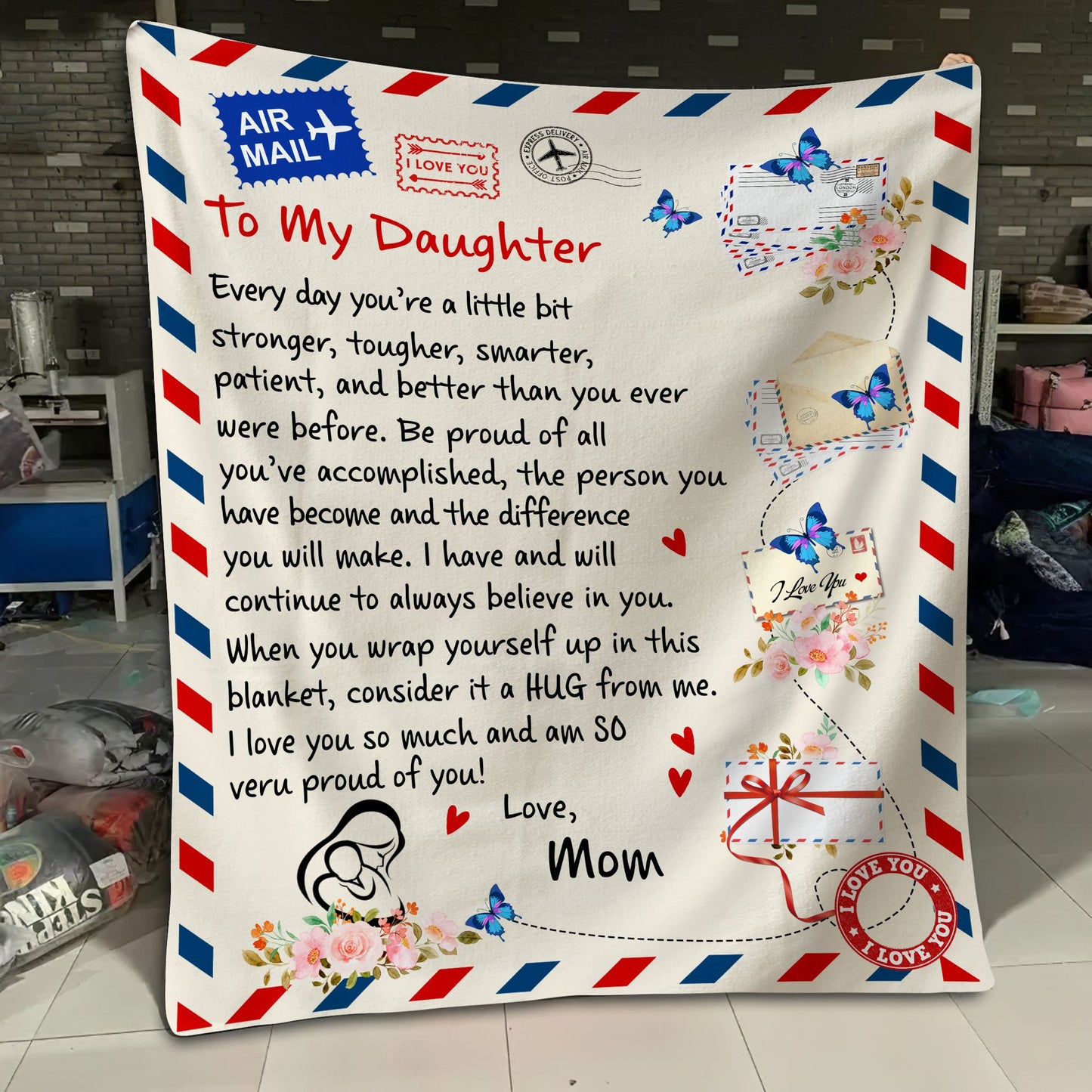 To My Daughter, Be Proud Of All You've Accomplished, Love Mom Blanket