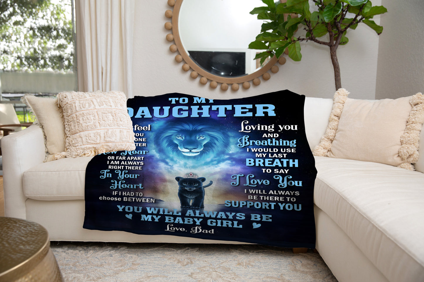 50% Off - (Almost Sold Out ) To My Daughter, Never Feel You Are Alone, Love Dad - Cozy Fleece/Sherpa Blanket