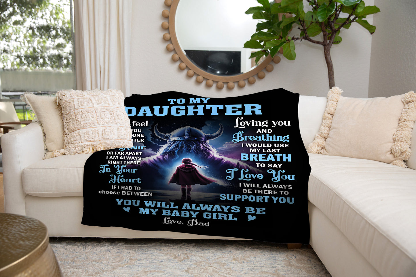 To My Daughter, Never Feel That You Are Alone, Love Dad Blanket