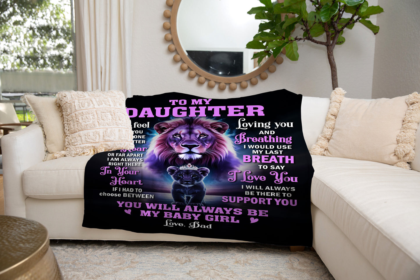 To My Daughter, Never Feel That You Are Alone, Love Dad Blanket